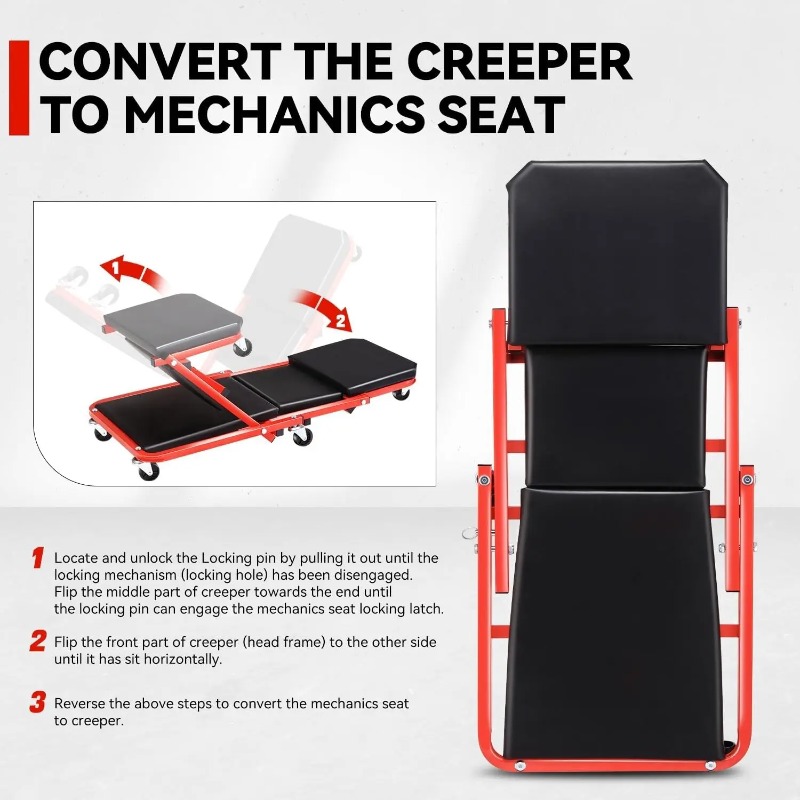 Foldable Z Creeper 2in1 Rollin - Garage Creeper Roller 리뷰 및 가격